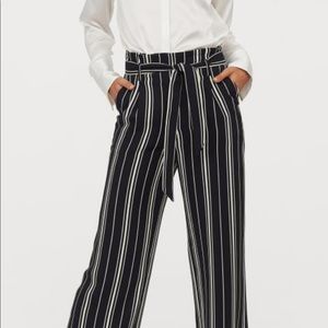 New! H&M High-Waist Pants with Tie-Belt